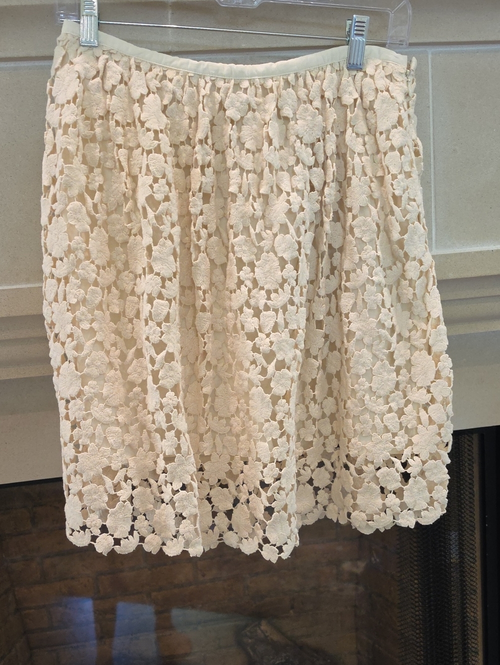 Club Monaco Cream Floral Crochet Mini Skirt